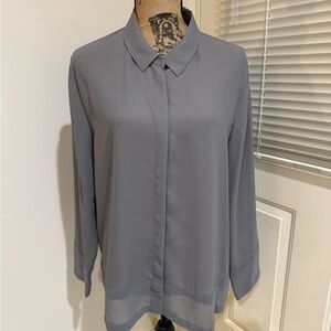 Neiman Marcus gray Button Down sheer Shirt shorts size XL